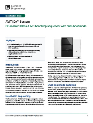 AVITI Dx Specification Sheet