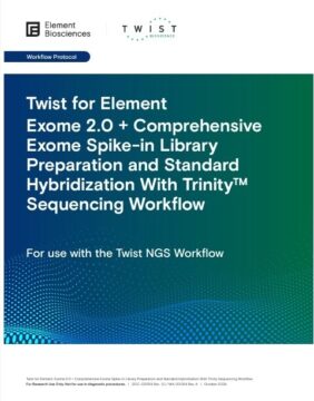 Twist for Element Exome 2.0+ Comp Library Prep and Standard Hybridization with Trinity (MA-00054)