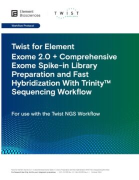 Twist for Element Exome 2.0 + Comprehensive Exome Spike-in Library Preparation and Fast Hybridization With Trinity™ Sequencing Workflow (MA-00055)