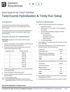 Twist Standard Hybridization & Trinity Run Setup Quick Guide (MA-00064)