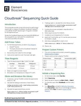 Cloudbreak Sequencing Quick Guide (MA-00009 Rev L)